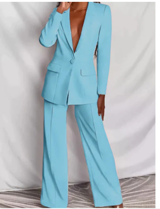 2 Piece Set Long Sleeve Blazer