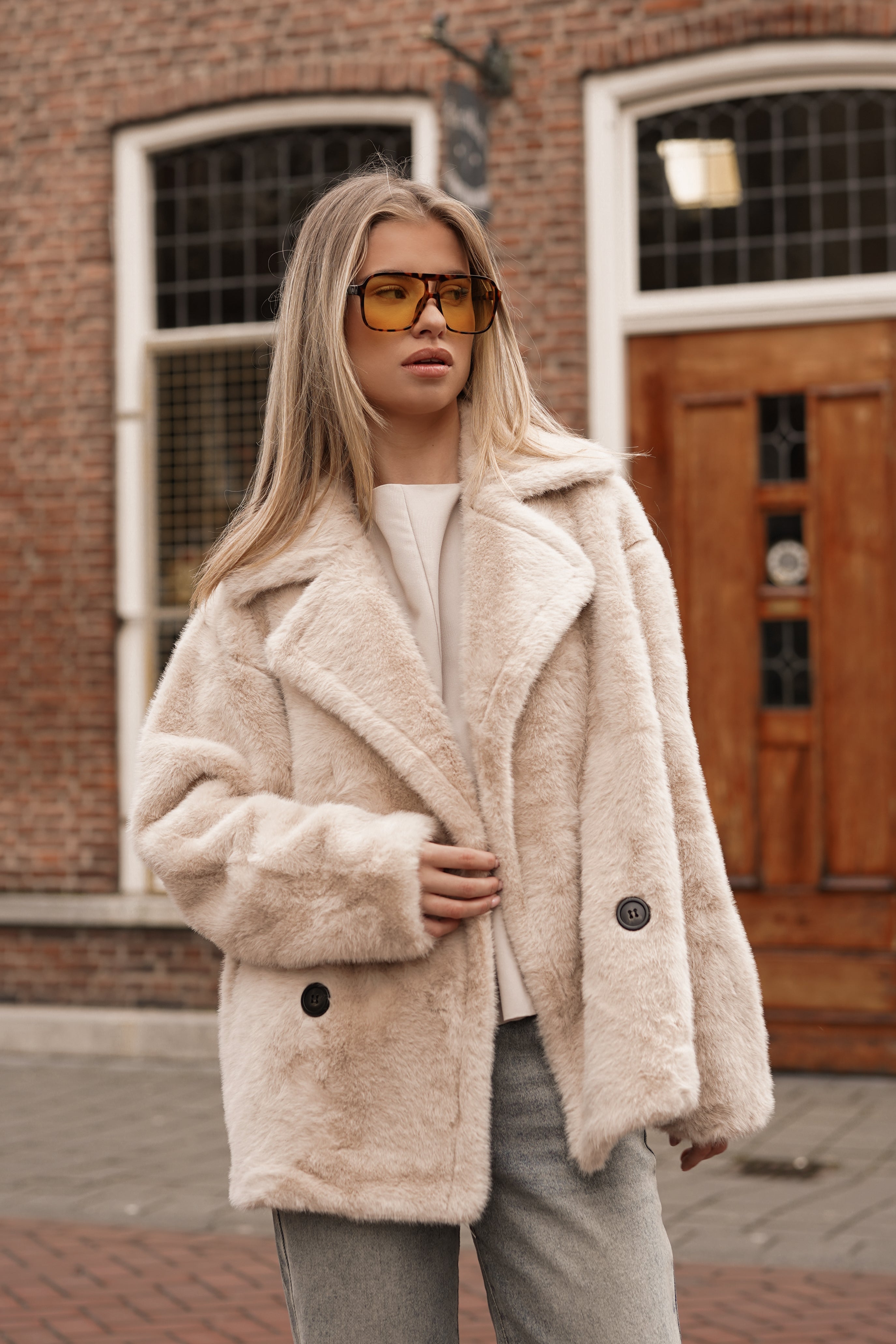 Aviator zonnebril groot geel - Aspen