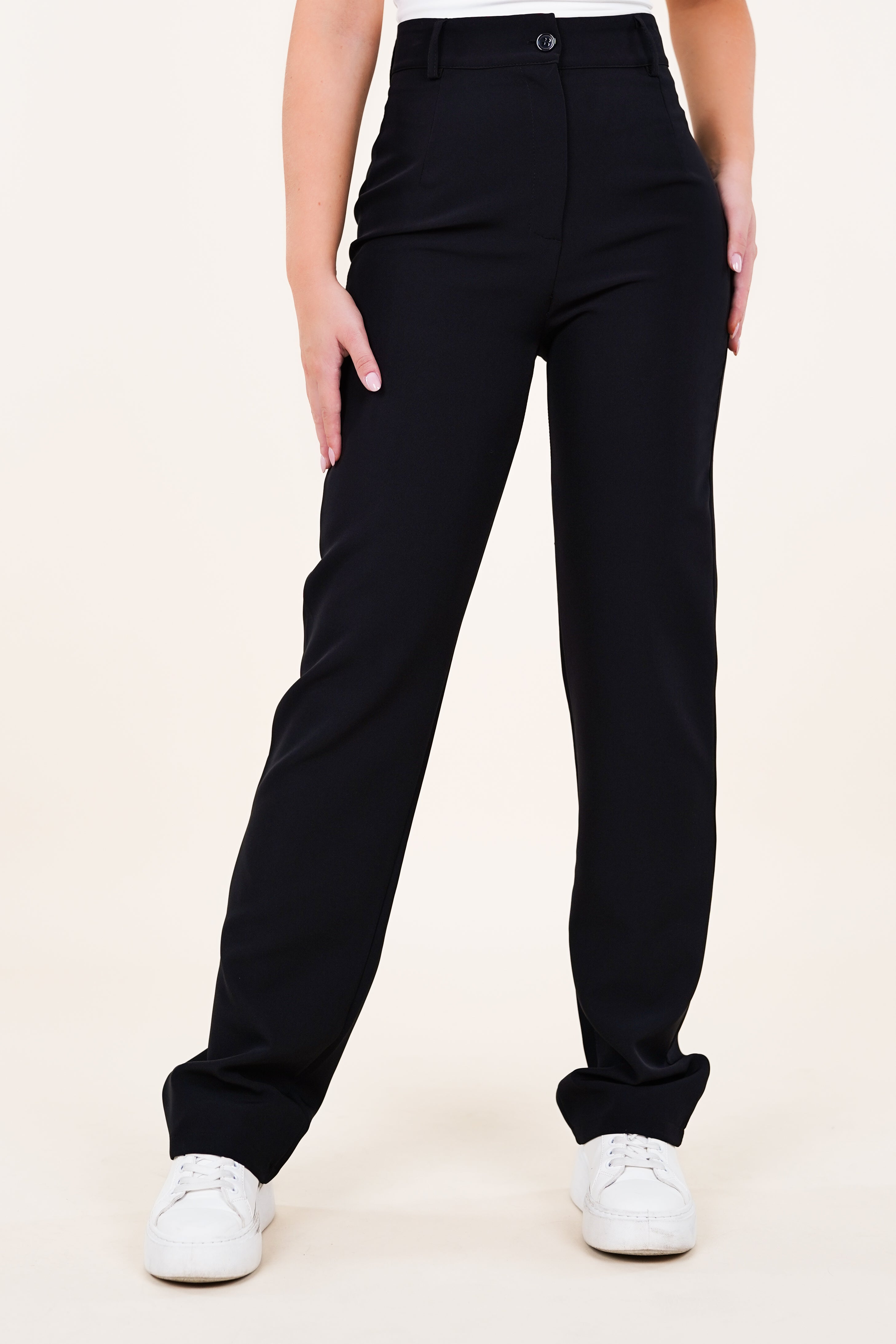 Zwarte pantalon met wideleg model - Anouk