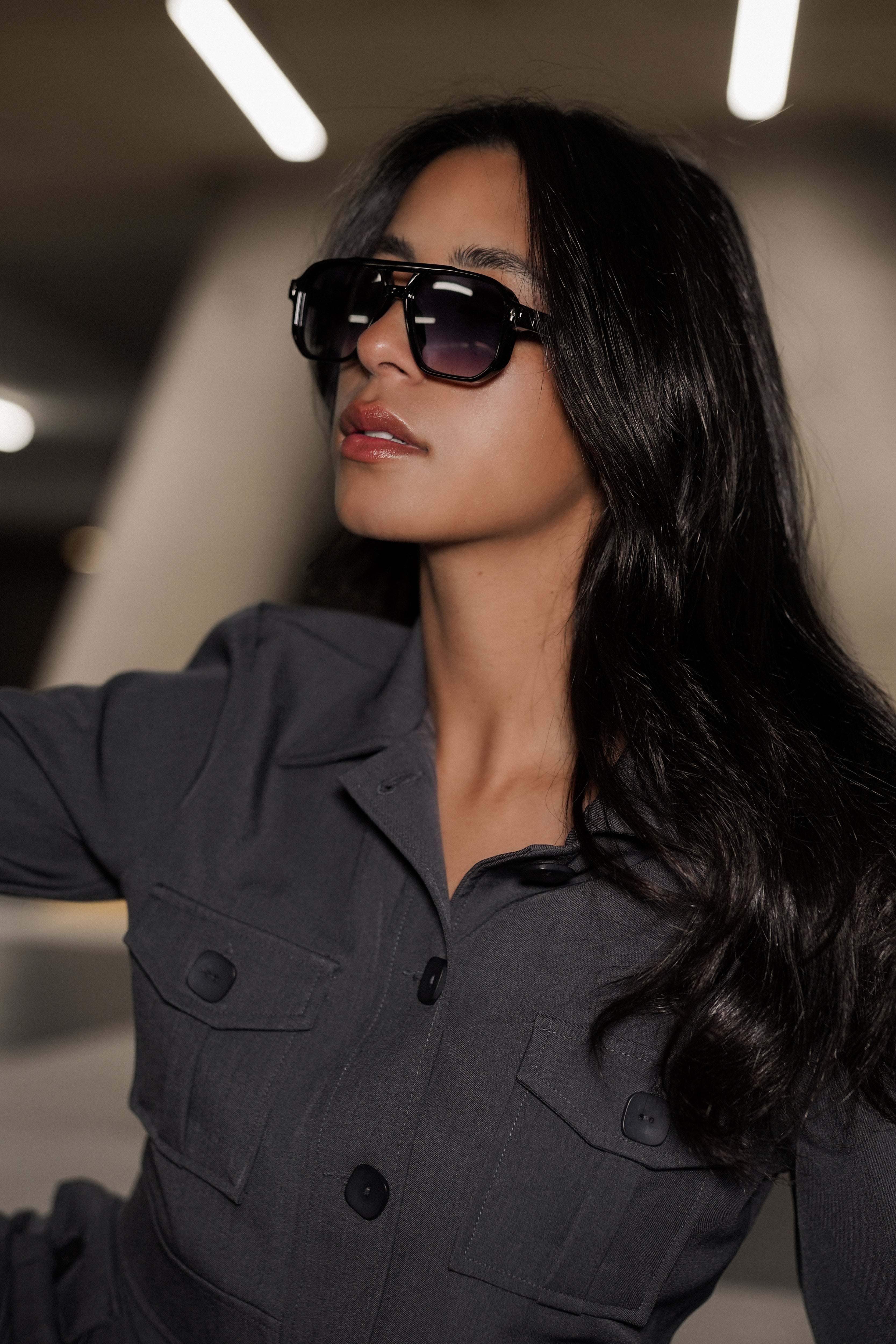 Aviator festival zonnebril zwart - Stevie
