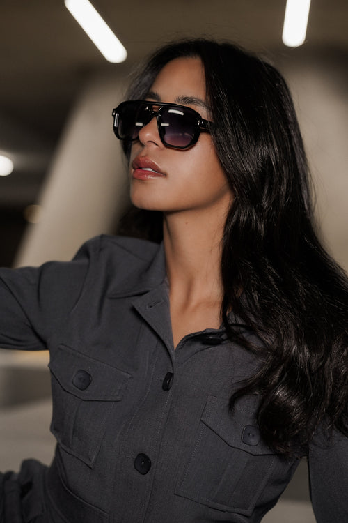 Aviator festival zonnebril zwart - Stevie