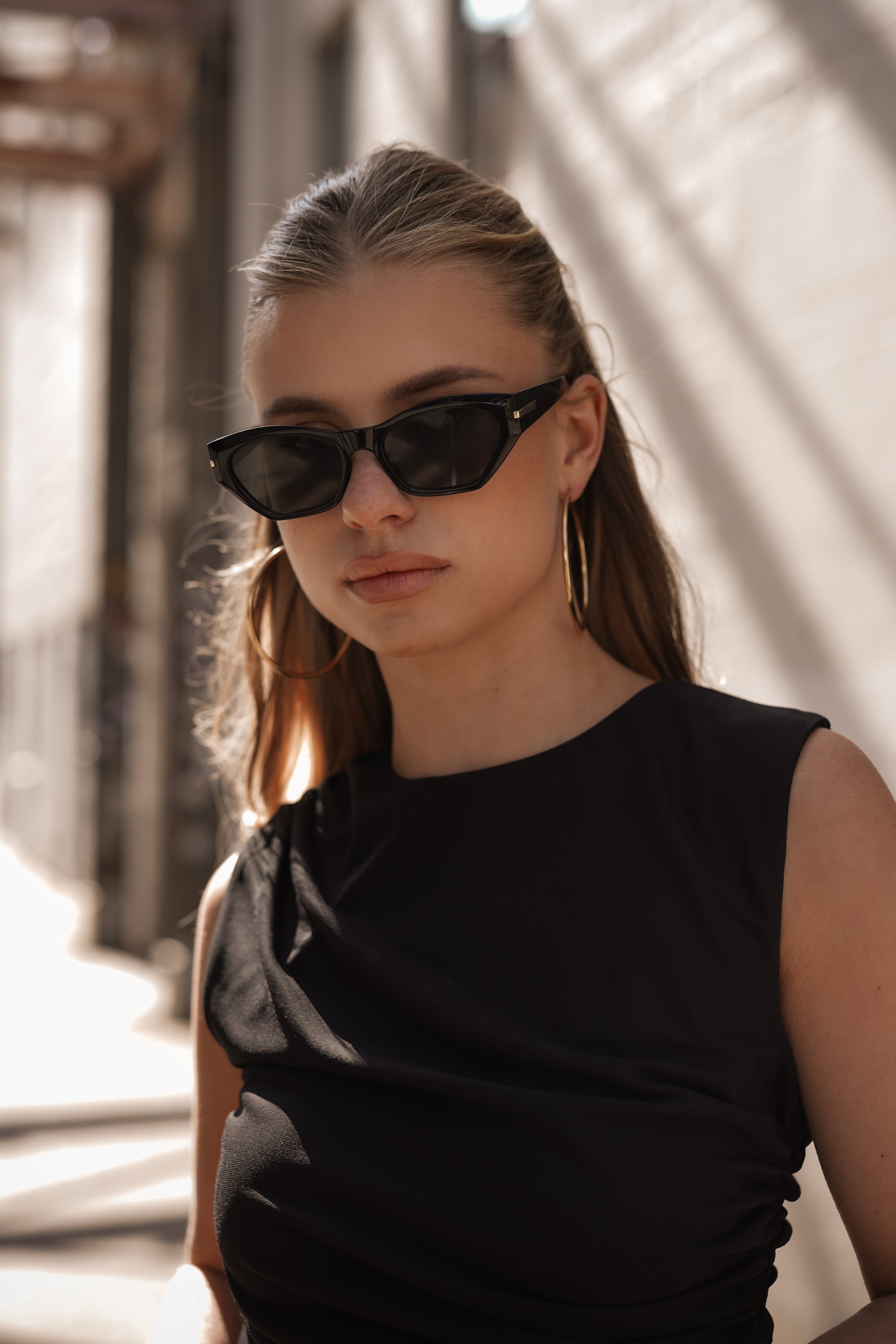 Zonnebril dames ovaal zwart - Becky