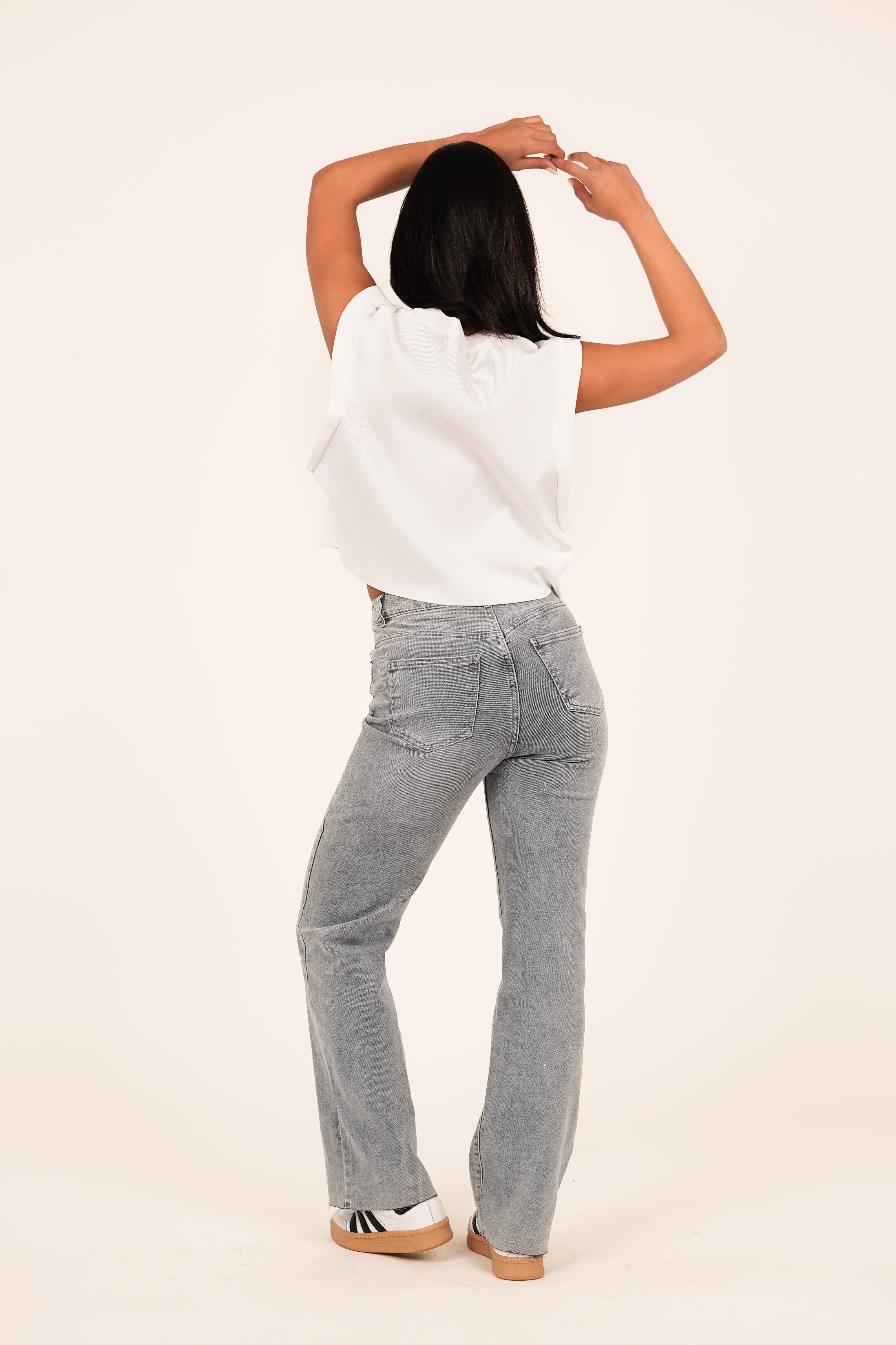 Straight leg jeans acid wash blauw - Jamy