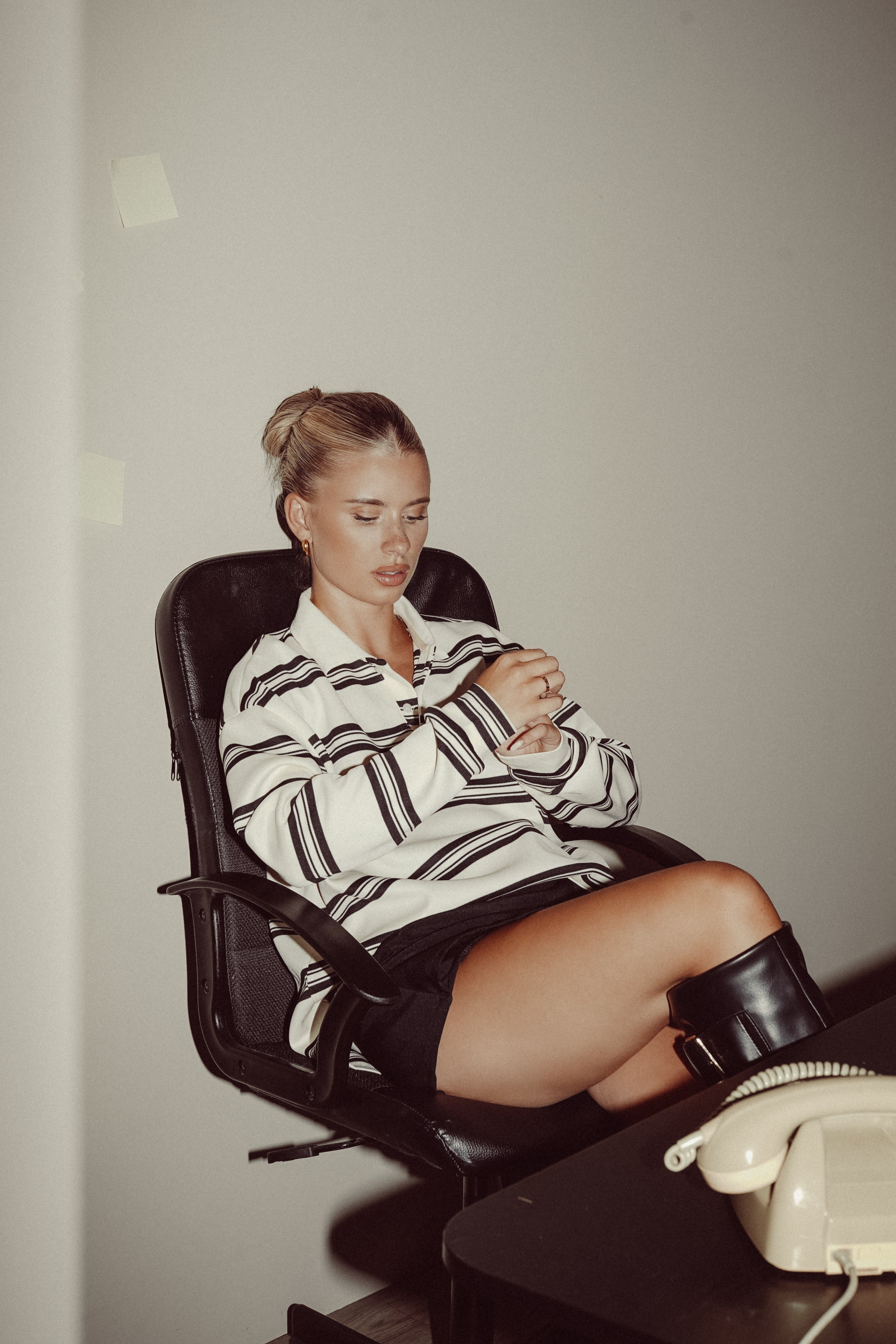 Oversized top met strepen beige - Robbie