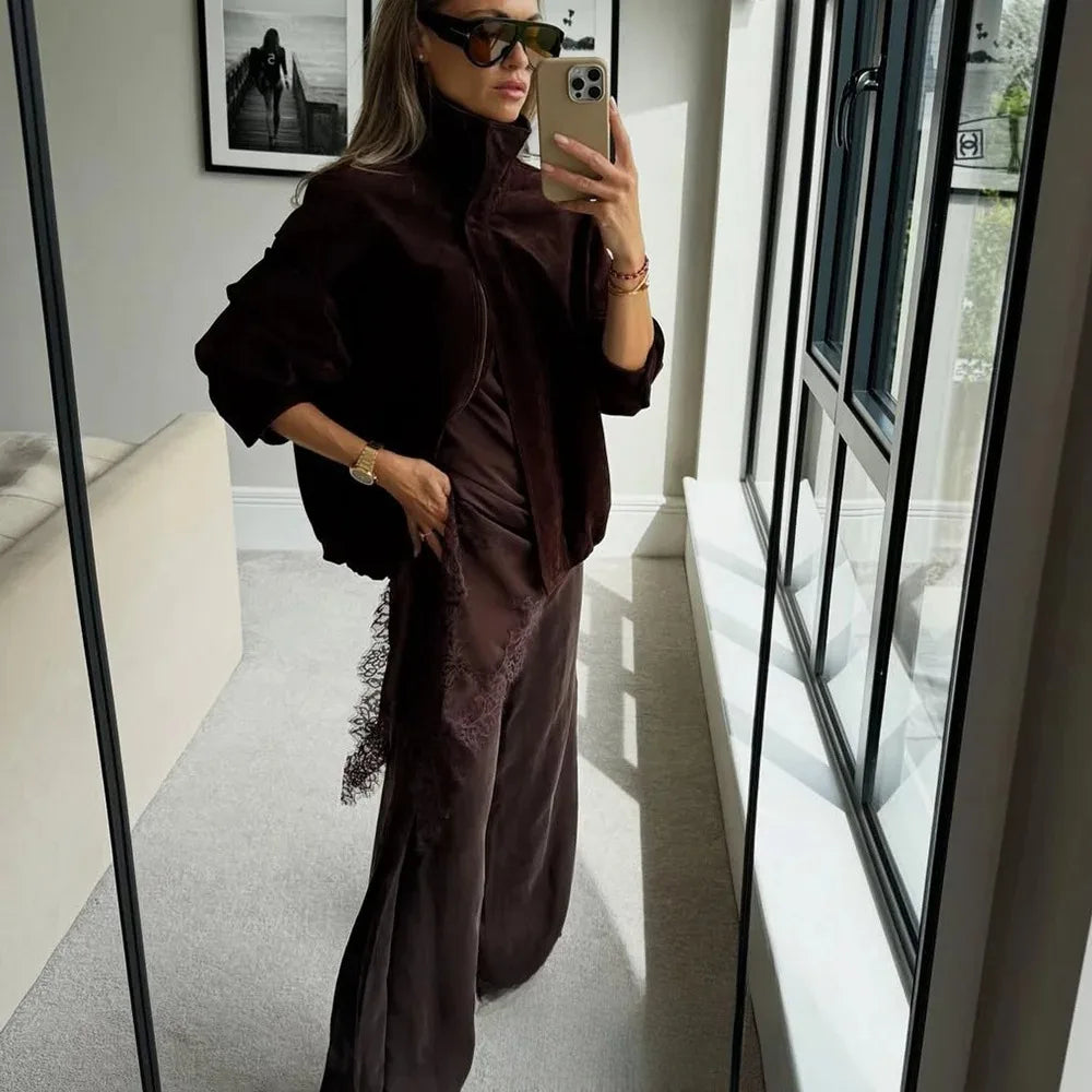 Suede Chic Brown Jacket