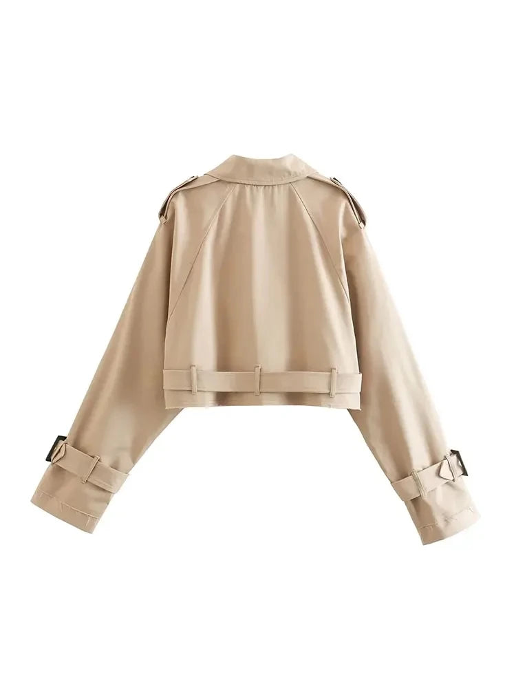 Belt Cropped Spring Jacket