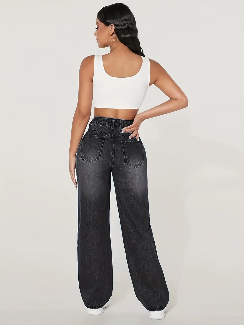 Loose Fit Wide Leg Jeans