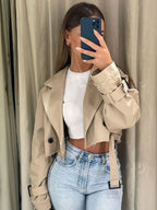 Belt Cropped Spring Jacket