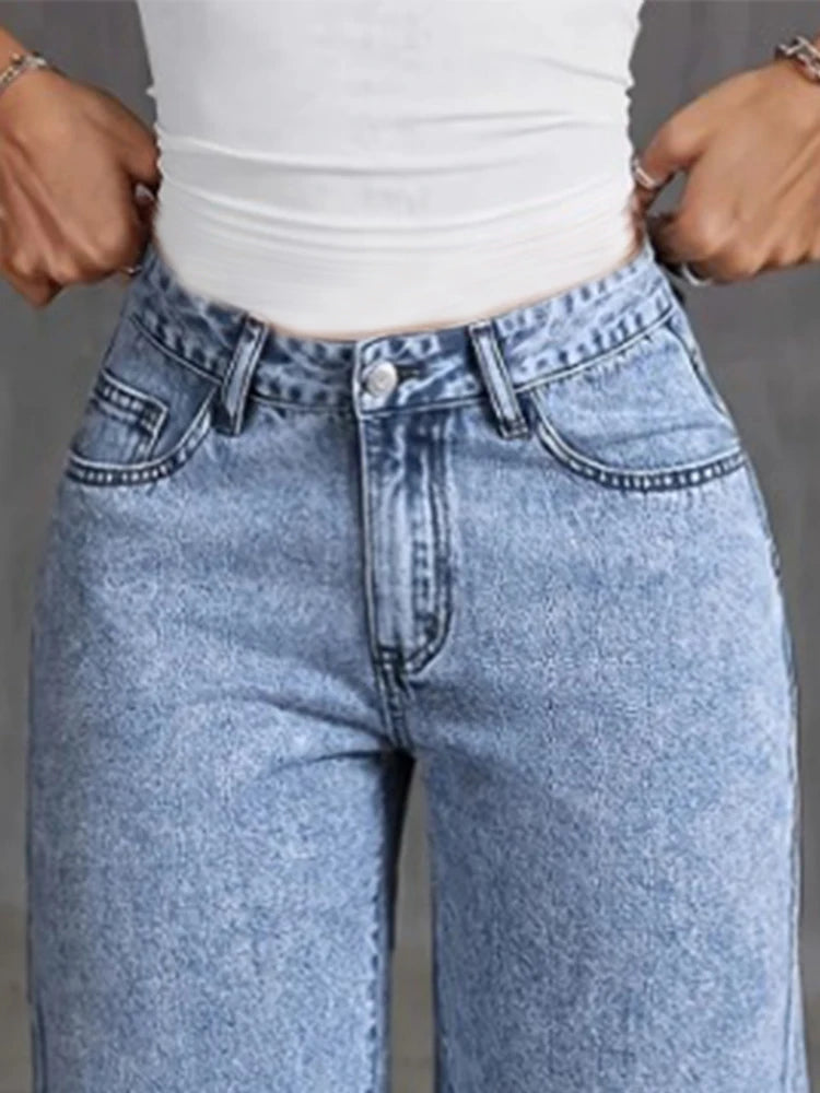 Denim Bow Wide Leg Jeans