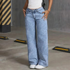Denim Bow Wide Leg Jeans