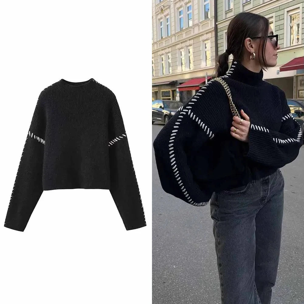 Pullover Knit Tie Sweater