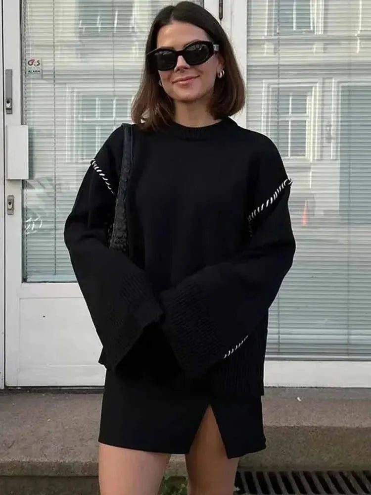 Pullover Knit Tie Sweater