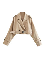 Belt Cropped Spring Jacket
