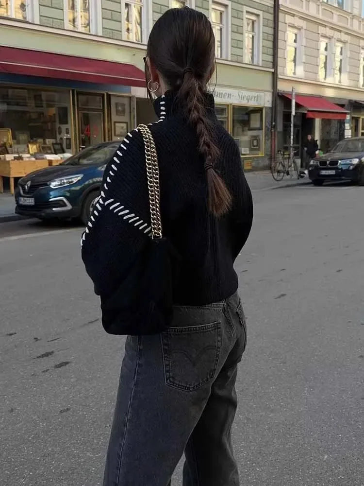 Pullover Knit Tie Sweater