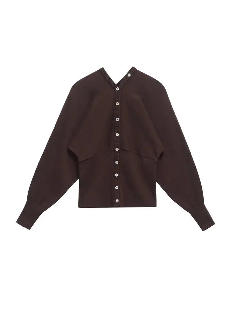 Front Button Knit Sweater