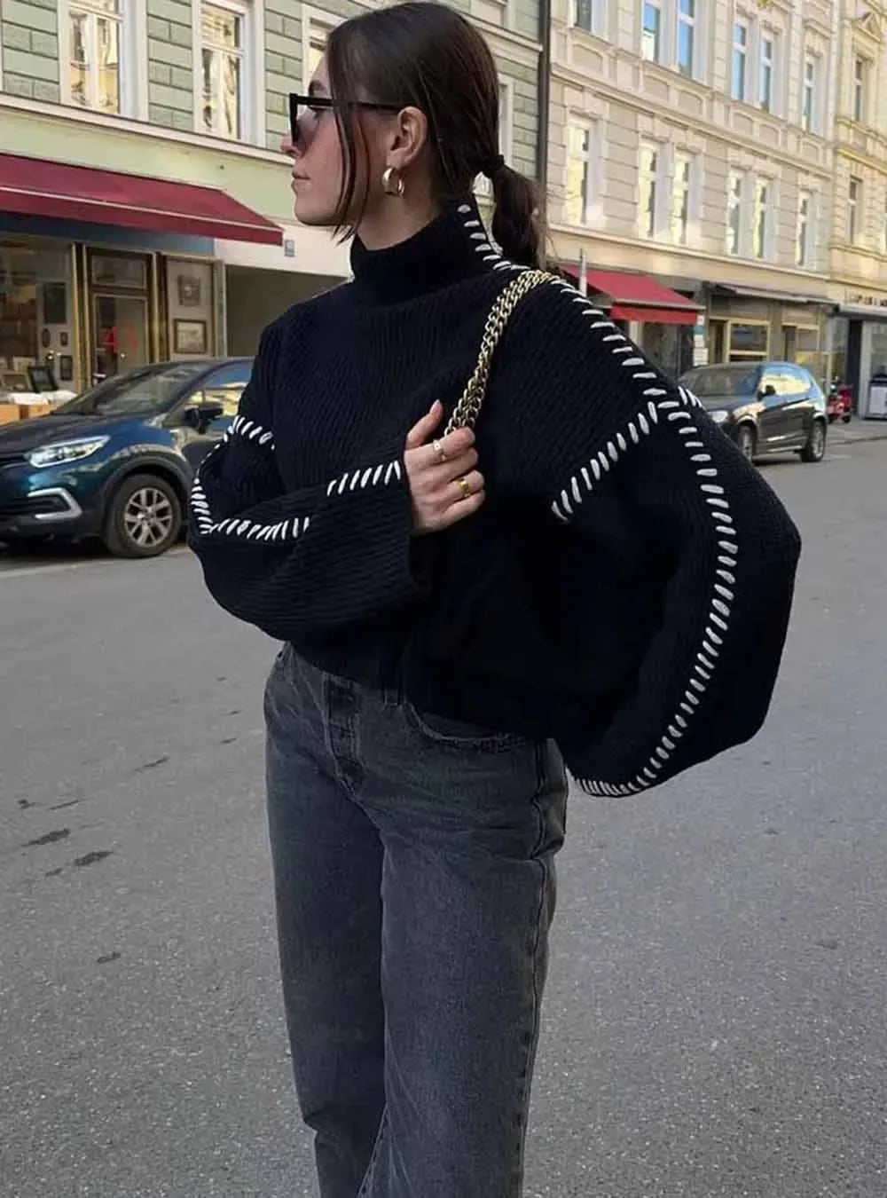 Pullover Knit Tie Sweater