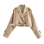 Belt Cropped Spring Jacket
