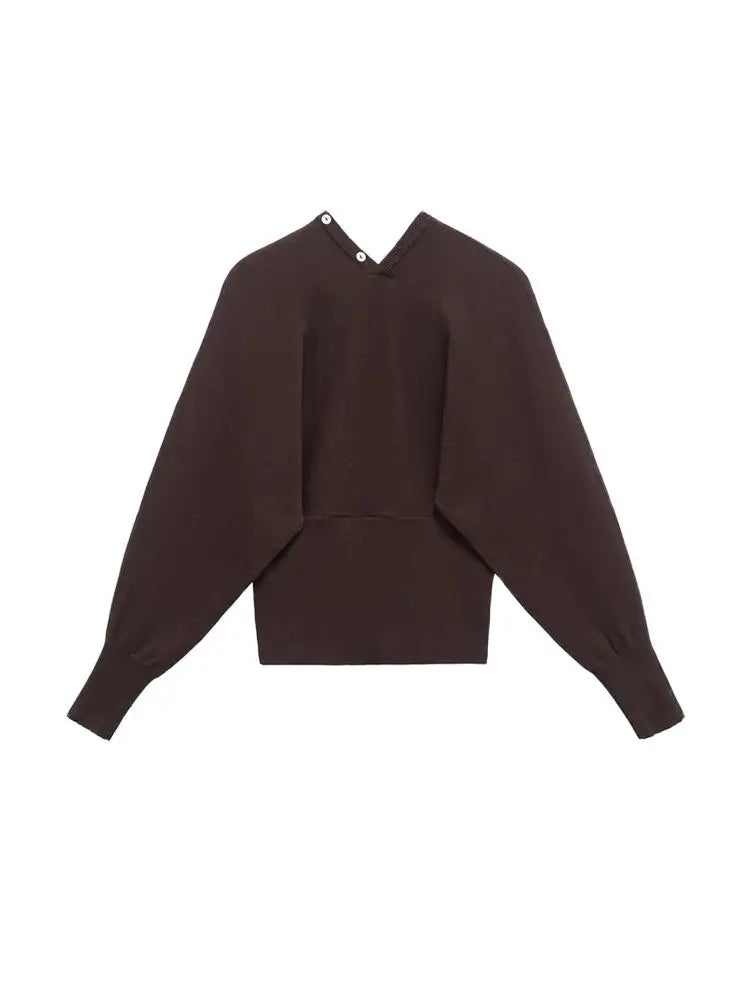 Front Button Knit Sweater