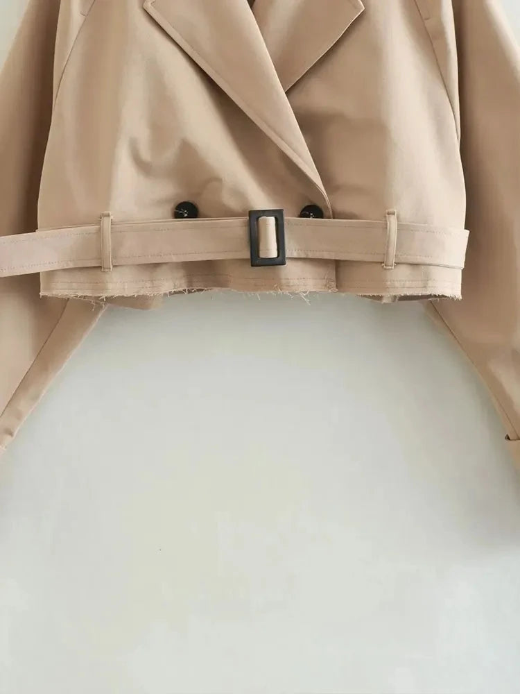 Belt Cropped Spring Jacket