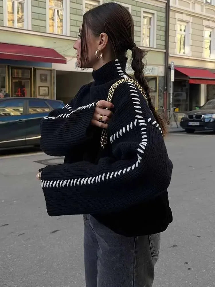 Pullover Knit Tie Sweater