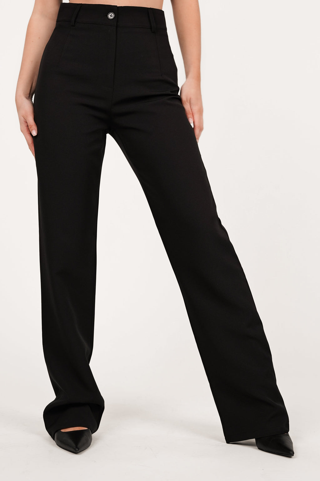 Zwarte pantalon met wideleg model - Anouk