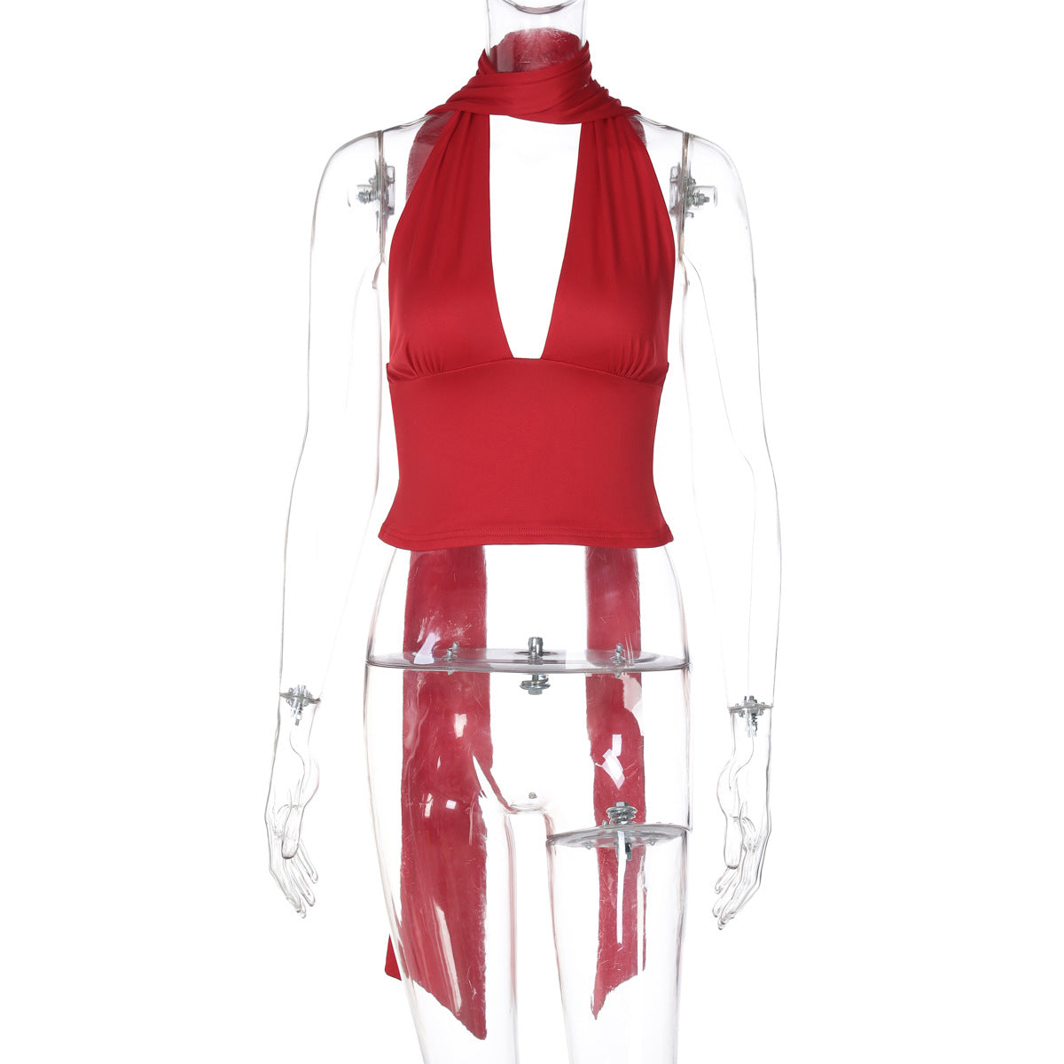 Deep V-neck Halter Top